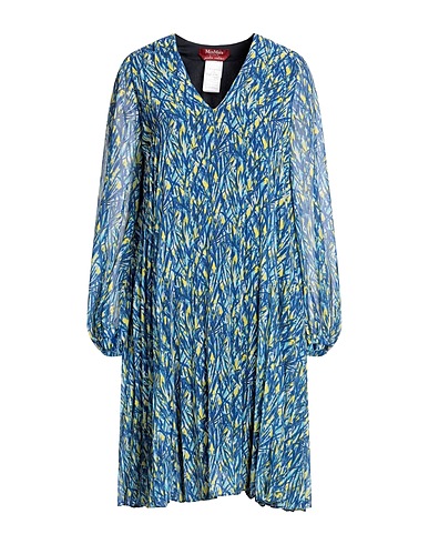 MAX MARA STUDIO Short dress Blue 85% Acetate, 10% Silk, 5% Polyamide