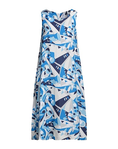FEDELI Midi dress Azure 61% Viscose, 39% Linen