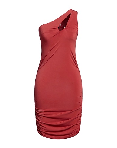 ANGELA MELE MILANO Vestito corto Mattone 50% Viscosa, 45% Poliestere, 5% Elastan