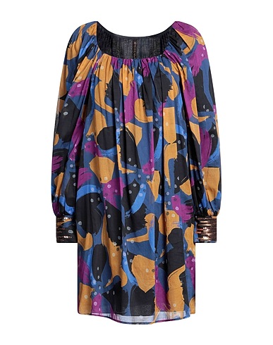 MANILA GRACE Short dress Navy 100% Cotton