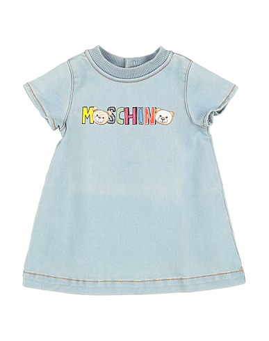 MOSCHINO BABY Vestido para bebé  Blue 71% Cotton, 27% Polyester, 2% Elastane