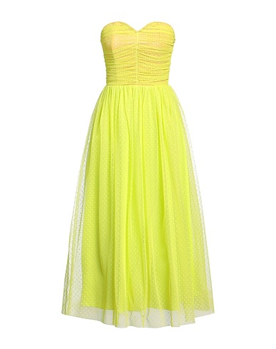 SIMONA CORSELLINI Midi dress Lime green 100% Polyester