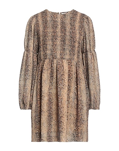 GANNI Short dress Camel 100% Polyester