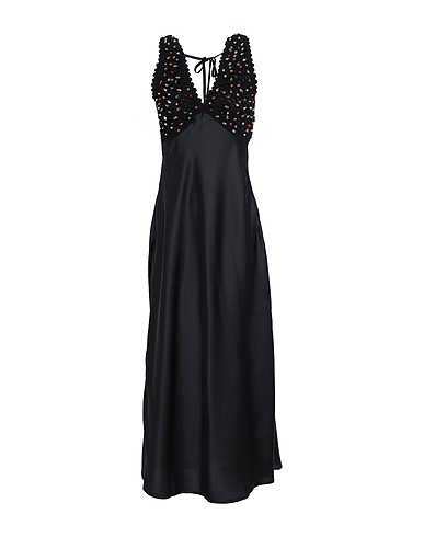 NEVER FULLY DRESSED Midi-Kleid Black Beaded Allegra Dress
 Schwarz 100% Polyester, Baumwolle