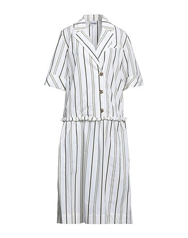 GANNI Midi dress White 100% Organic cotton