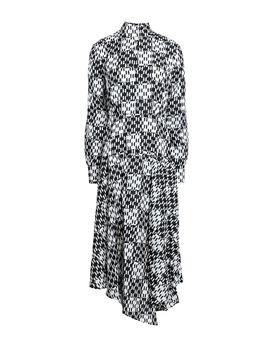 KARL LAGERFELD Midi dress CHECK SILK DRESS White 100% Silk