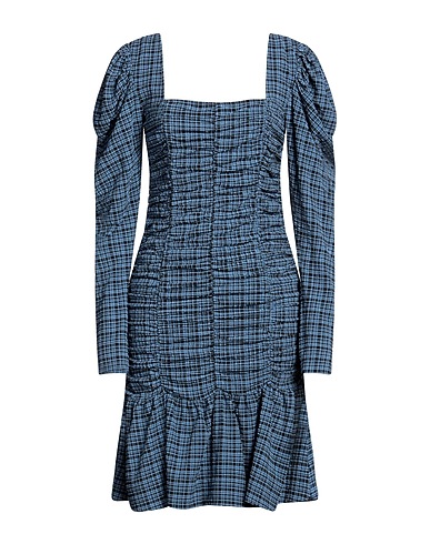 GANNI Robe mi-longue Bleu pétrole 51% Polyester recyclé, 43% Polyamide, 6% Élasthanne