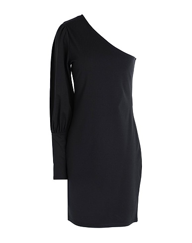 VILA Kurzes Kleid Schwarz 55% Viskose EcoVero™, 41% Polyamid, 4% Elastan