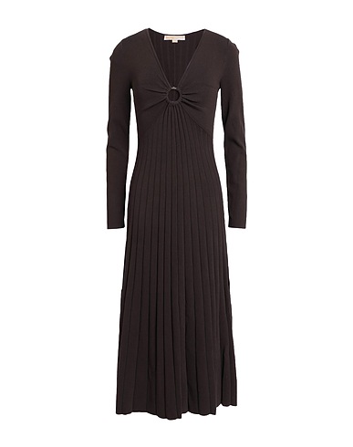 MICHAEL MICHAEL KORS Midi dress Chocolate brown 63% Viscose, 34% Nylon, 3% Elastane