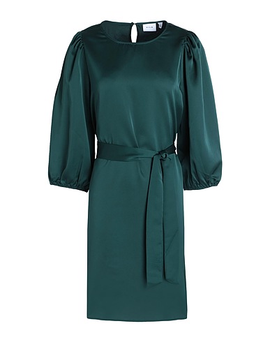 VILA Short dress Dark green 100% Recycled polyester