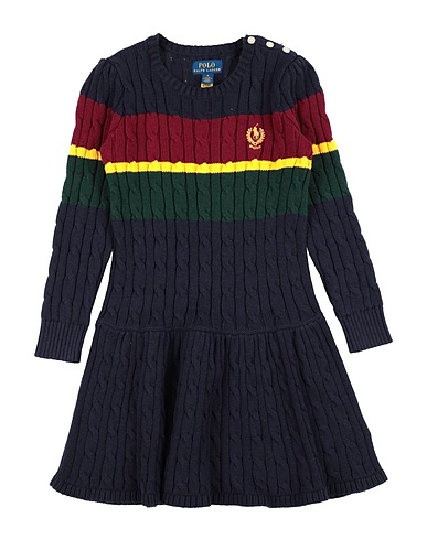 POLO RALPH LAUREN Kleid Striped Cable-Knit Cotton Sweater Dress
 Nachtblau 100% Baumwolle