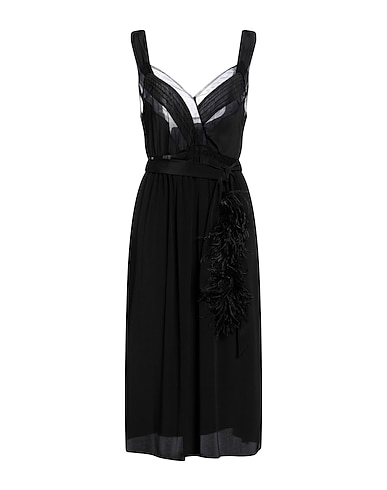 SIMONE ROCHA Midi dress 73% Acetate, 27% Silk, Polyamide, Ostrich feathers