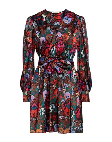 LA TENDA Shirt dress Black 54% Polyamide, 40% Silk, 6% Elastane, Viscose