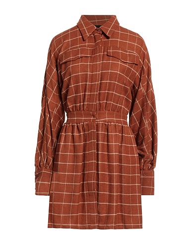 FEDERICA TOSI Shirt dress Tan 70% Viscose, 30% Wool, Polyester