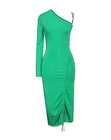 KARL LAGERFELD Midi-Kleid CORD DETAIL JERSEY DRESS
 Grün 75% Viskose, 21% Polyester, 4% Elastan