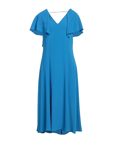 SIMONA CORSELLINI Midi dress Azure 83% Acetate, 17% Silk