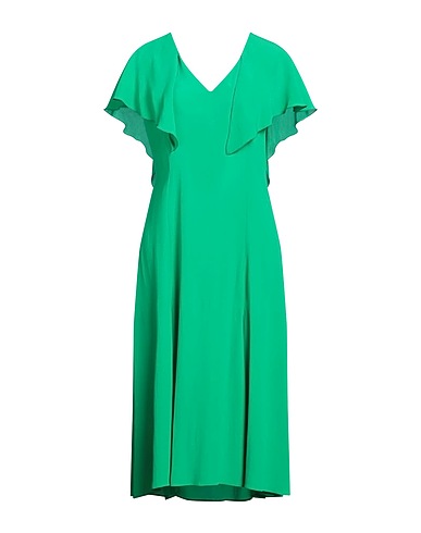 SIMONA CORSELLINI Midi dress Green 83% Acetate, 17% Silk
