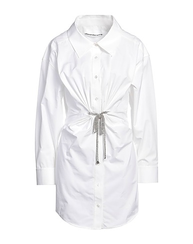 ALEXANDER WANG Shirt dress White 100% Cotton, Copper, Zinc, Glass