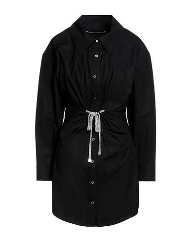 ALEXANDER WANG Hemdkleid Schwarz 100% Baumwolle, Kupfer, Zink, Glas