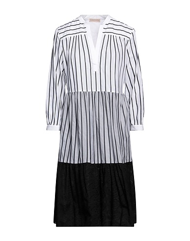 PUROTATTO Midi-Kleid Weiß 100% Baumwolle