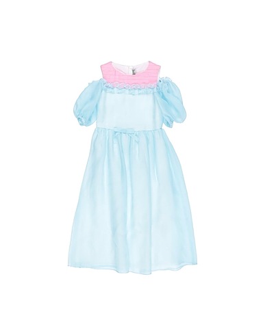 SIMONETTA Vestito Celeste 100% Seta, Poliammide, Cotone