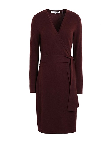 DIANE VON FURSTENBERG ひざ丈ワンピース ブラウン ウール 72% / カシミヤ 28%