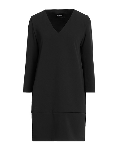 DONDUP Short dress Black 96% Polyester, 4% Elastane