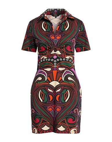 DESIGUAL Kurzes Kleid Grün 58% Baumwolle, 39% Viskose, 3% Elastan