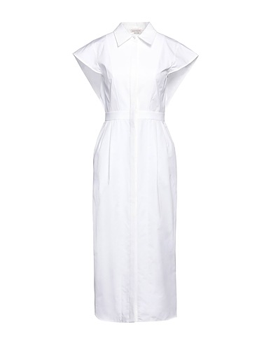 MCQUEEN Midi dress White 100% Cotton