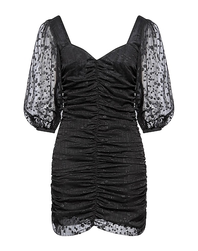 DESIGUAL Short dress Black 99% Polyester, 1% Metallic fiber