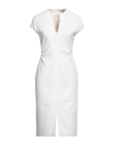 AGNONA Midi dress White 58% Wool, 40% Viscose, 2% Elastane, Lambskin