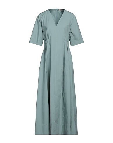 ANTONELLI Long dress Sage green 95% Cotton, 5% Elastane