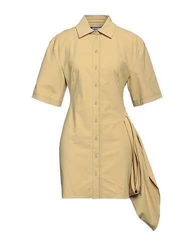 JACQUEMUS Vestito chemisier LE RAPHIA Verde salvia 55% Poliammide, 36% Cotone, 9% Elastan