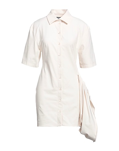 JACQUEMUS Vestito chemisier LE RAPHIA Avorio 55% Poliammide, 36% Cotone, 9% Elastan