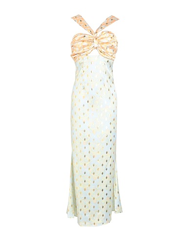 NEVER FULLY DRESSED Long dress Apricot 97% Polyester, 3% Elastane