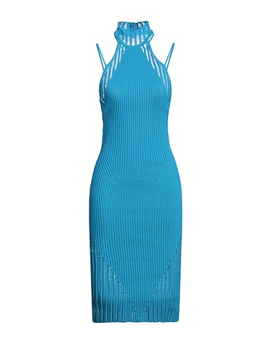ANDREĀDAMO Midi dress Azure 80% Viscose, 10% Polyester, 9% Polyamide, 1% Elastane