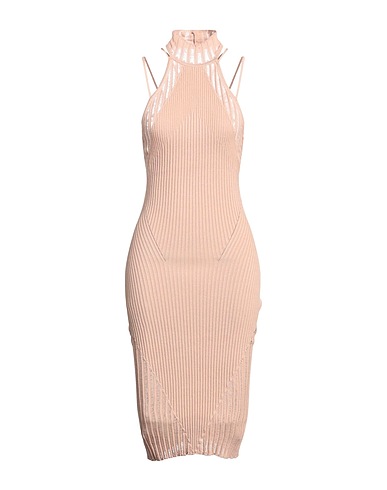ANDREĀDAMO Midi dress Beige 80% Viscose, 10% Polyester, 9% Polyamide, 1% Elastane