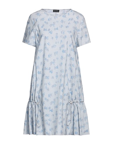 EMPORIO ARMANI Short dress Sky blue 100% Cotton