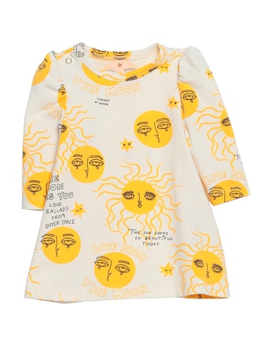 MINI RODINI Vestido para bebé  Ivory 95% Organic cotton, 5% Elastane