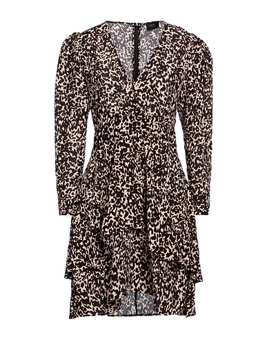LIU •JO Short dress Dark brown 100% Silk