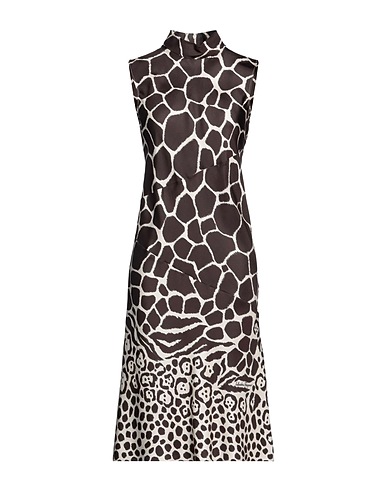 FERRAGAMO Midi dress Dark brown 100% Silk