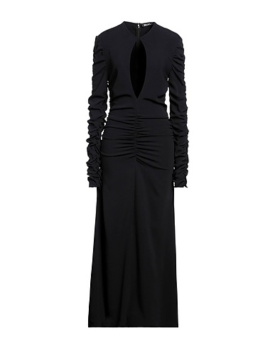 MINUIT Long dress Black 66% Viscose, 31% Acetate, 3% Elastane