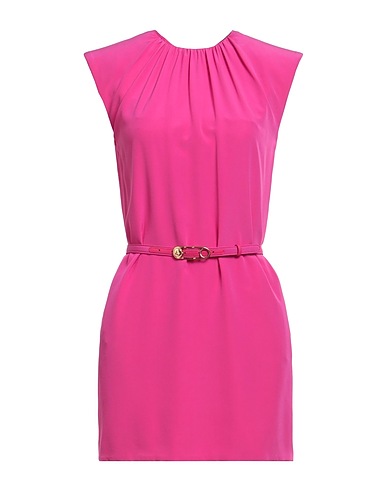 VERSACE Short dress Fuchsia 100% Silk, Lambskin, Calfskin