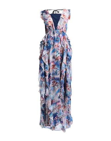 FRANKIE MORELLO Long dress Sky blue 100% Polyester