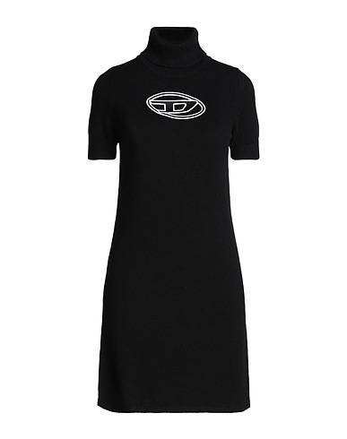DIESEL ミニワンピース・ドレス M-ARGARET-DRS
 ブラック ウール 70% / カシミヤ 30%