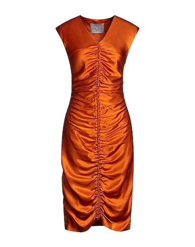 FRANKIE MORELLO Midi dress Rust 75% Acetate, 25% Viscose