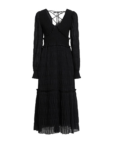 SEA Midi-Kleid Schwarz 100% Polyester
