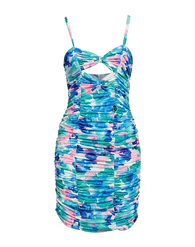 GAëLLE Paris Short dress Turquoise 95% Polyester, 5% Elastane