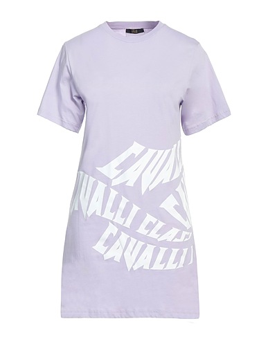 CAVALLI CLASS Vestito corto Lilla 100% Cotone