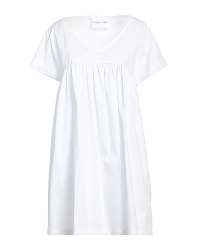 VICARIO CINQUE Short dress Ivory 98% Cotton, 2% Elastane